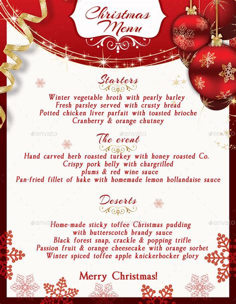 Christmas Menu Template by oloreon | GraphicRiver